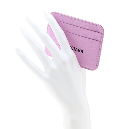 Balenciaga Grained Calfskin Logo Cash Rounded Card Holder Lilac Black 2 of 8