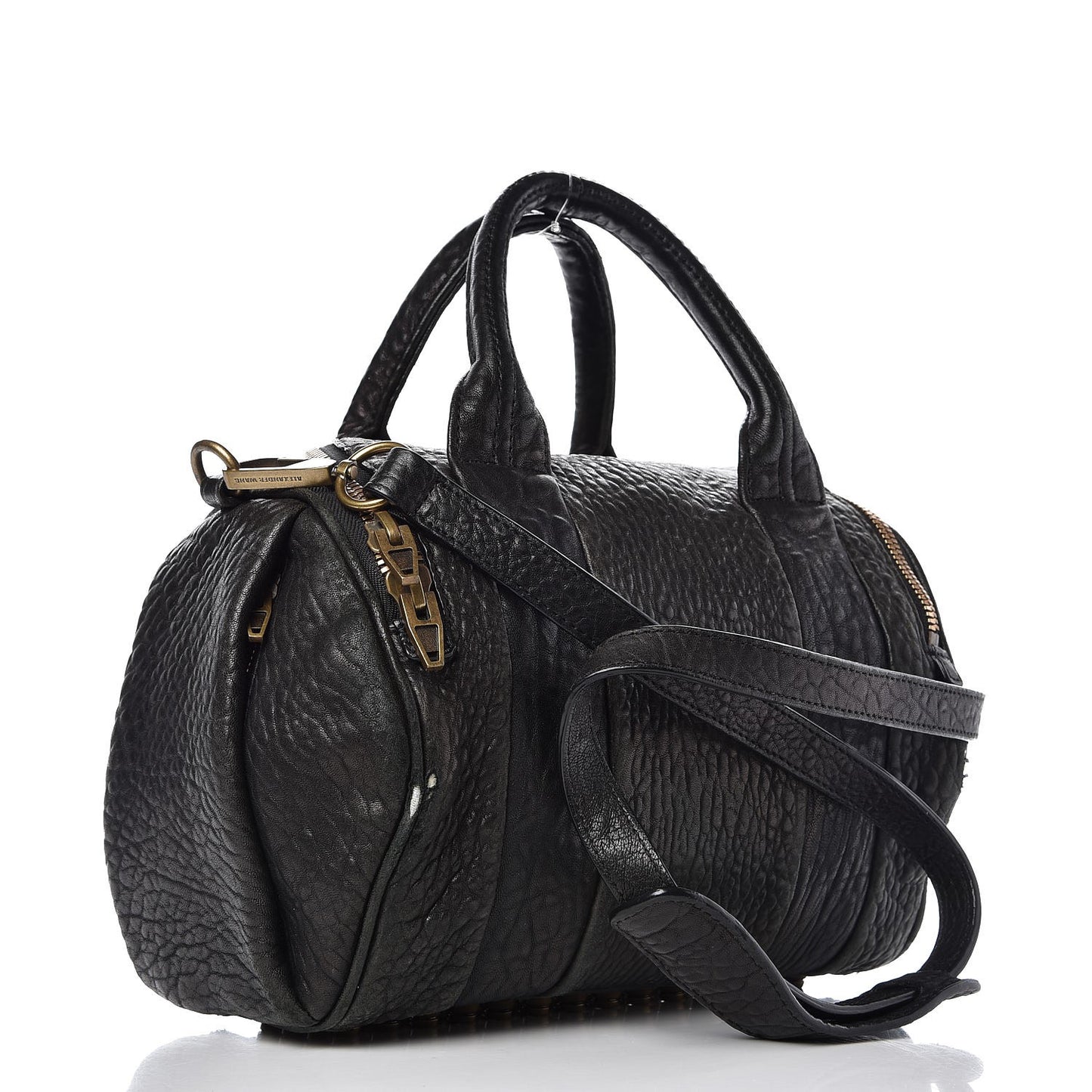 Pebbled Lambskin Rockie Black Pale Gold Hardware