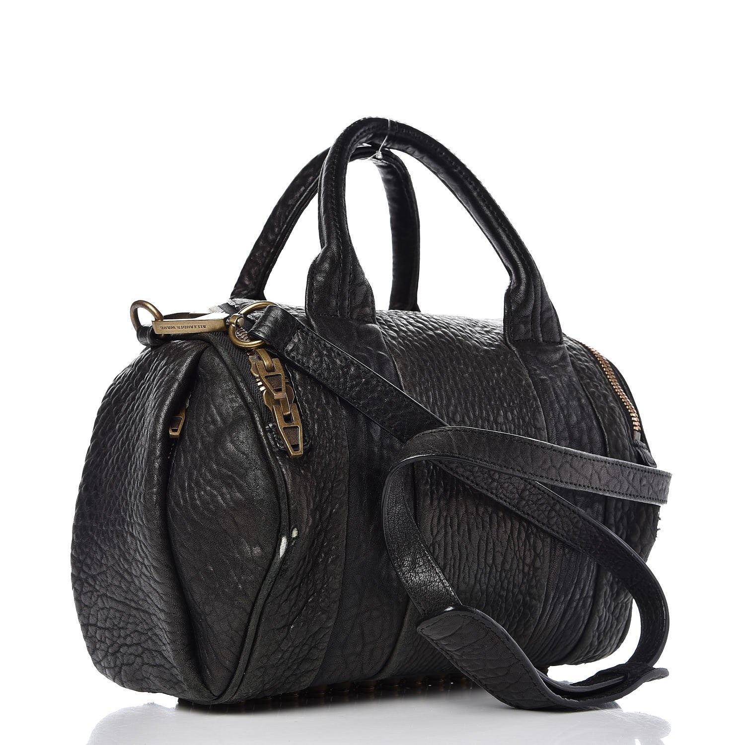 Alexander Wang Pebbled Lambskin Rockie Black Pale Gold Hardware 4 of 17