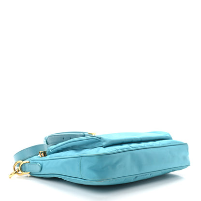 Prada Tessuto Nylon Saffiano Pocket Messenger Bag Turchese 4 of 9
