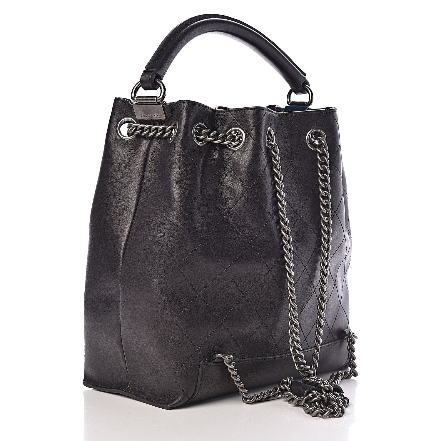 Chanel Calfskin Stitched Medium Urban Luxury Drawstring Backpack Black 3 of 10
