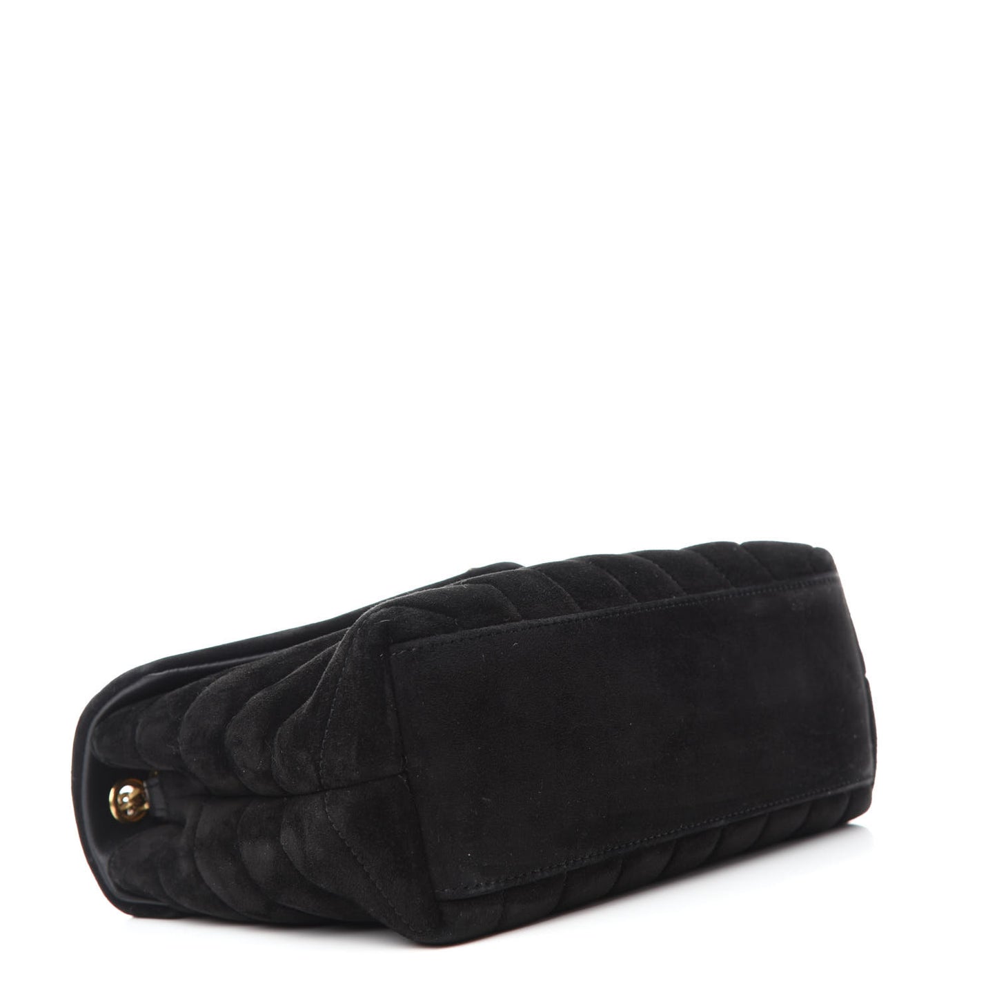 Suede Calfskin Y Quilted Monogram Small Loulou Chain Satchel Black