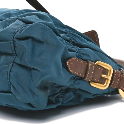 Prada Tessuto Nylon Soft Calfskin Shopping Satchel Blue 9 of 9