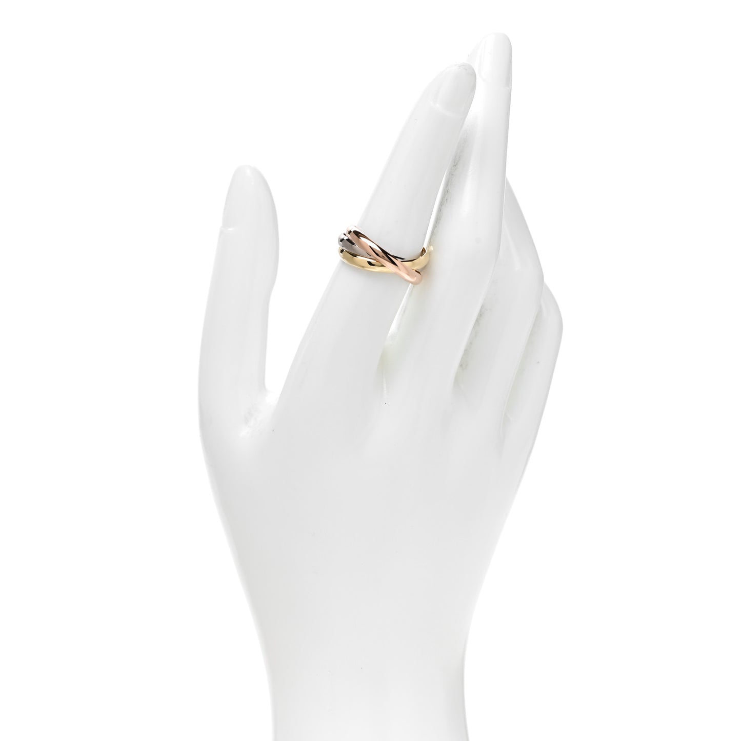 18K Pink Yellow White Gold Classic Trinity Ring 55 7.25