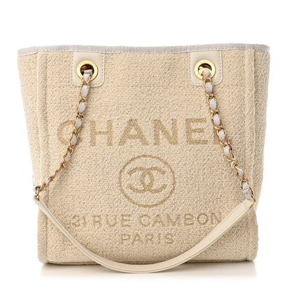 Chanel Lurex Boucle Mini Deauville Tote White 1 of 10