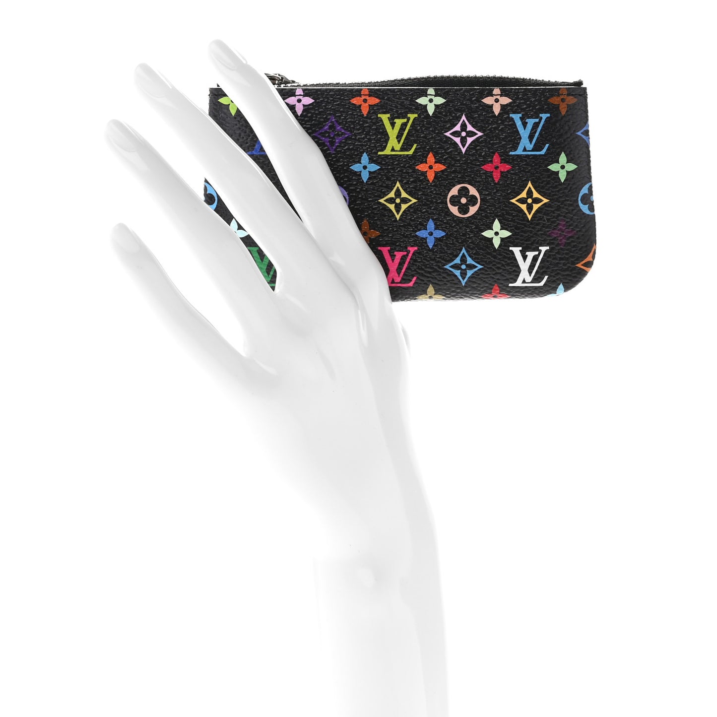 LV X TM Monogram Multicolor Key Pouch Black