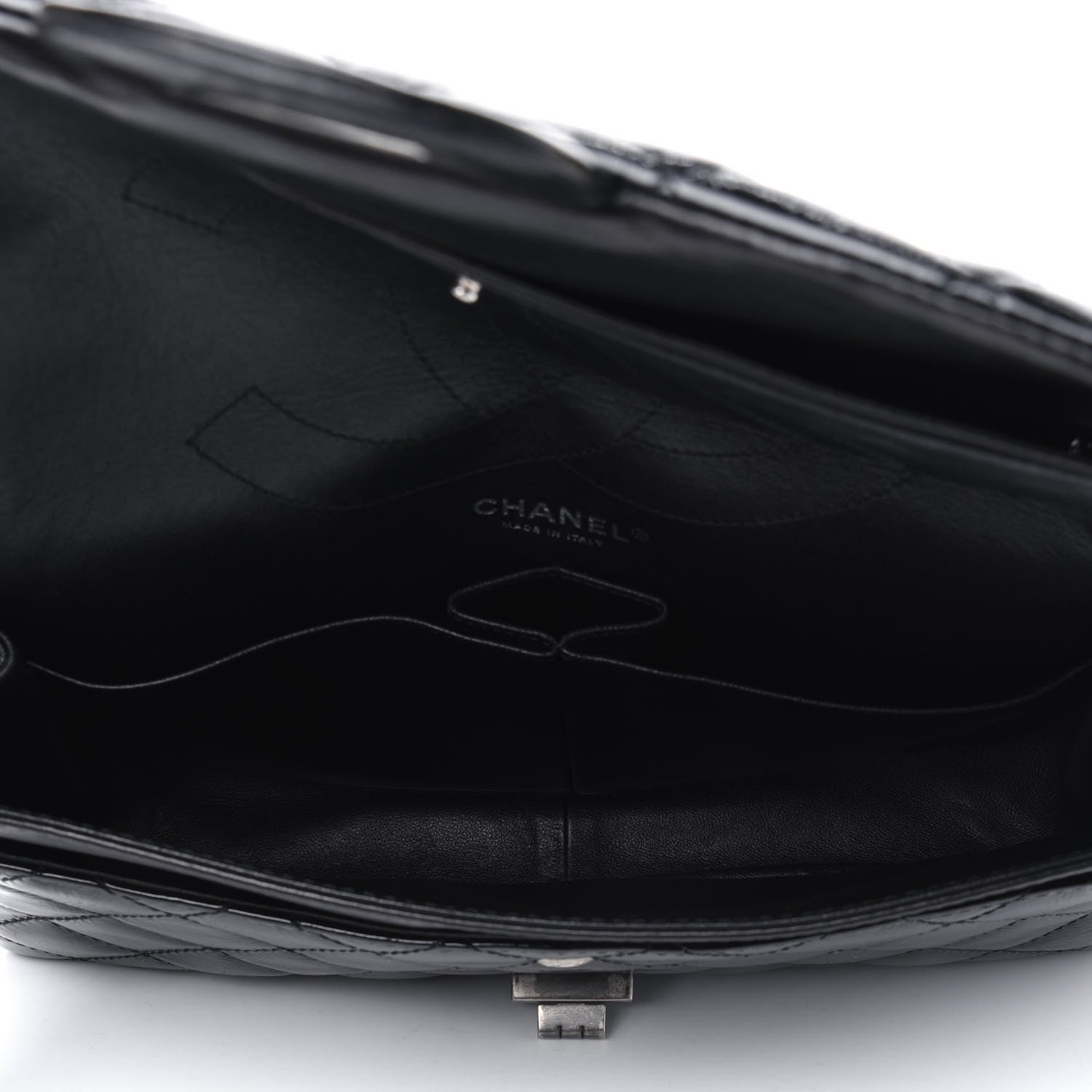 Chanel Distressed Patent Quilted 2.55 Reissue 227 Flap Black 5 of 16