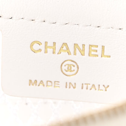 Chanel Mesh Shiny Lambskin Chain Hobo White 8 of 13