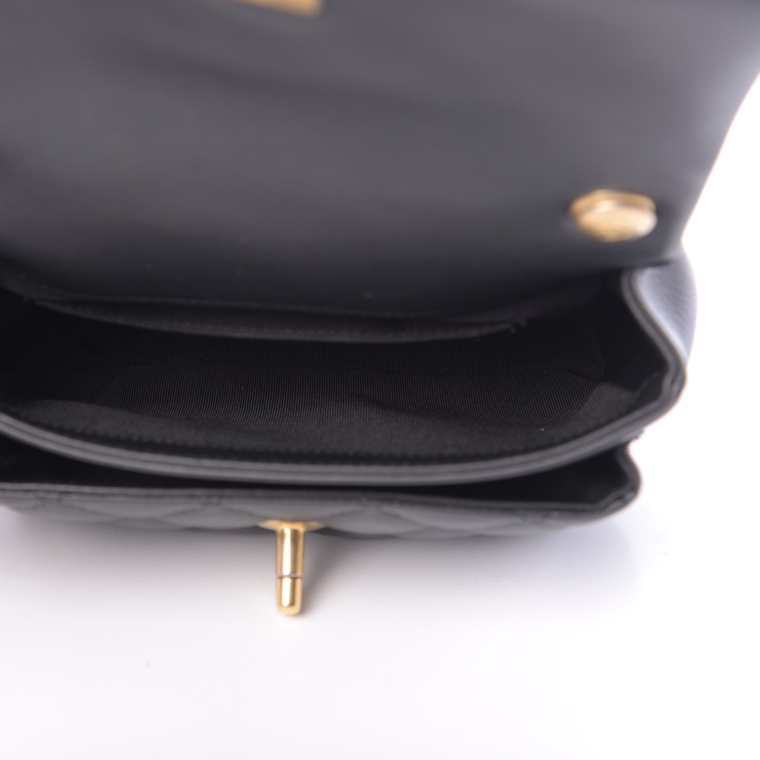 Chanel Calfskin Quilted Top Handle Flap Black 5 of 13