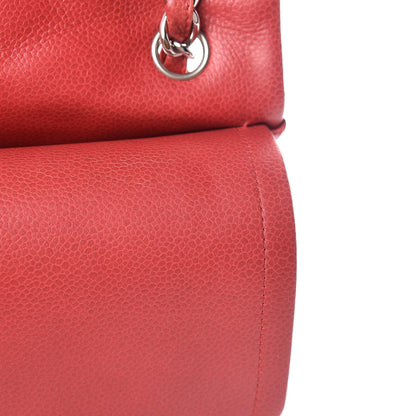 Chanel Caviar Quilted Jumbo Double Flap Red 16 of 18