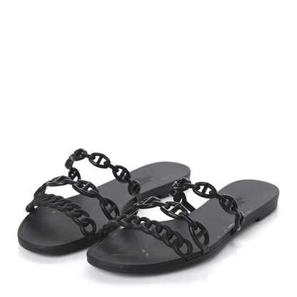 Hermes TPU Rivage Sandals 36 Black 3 of 9