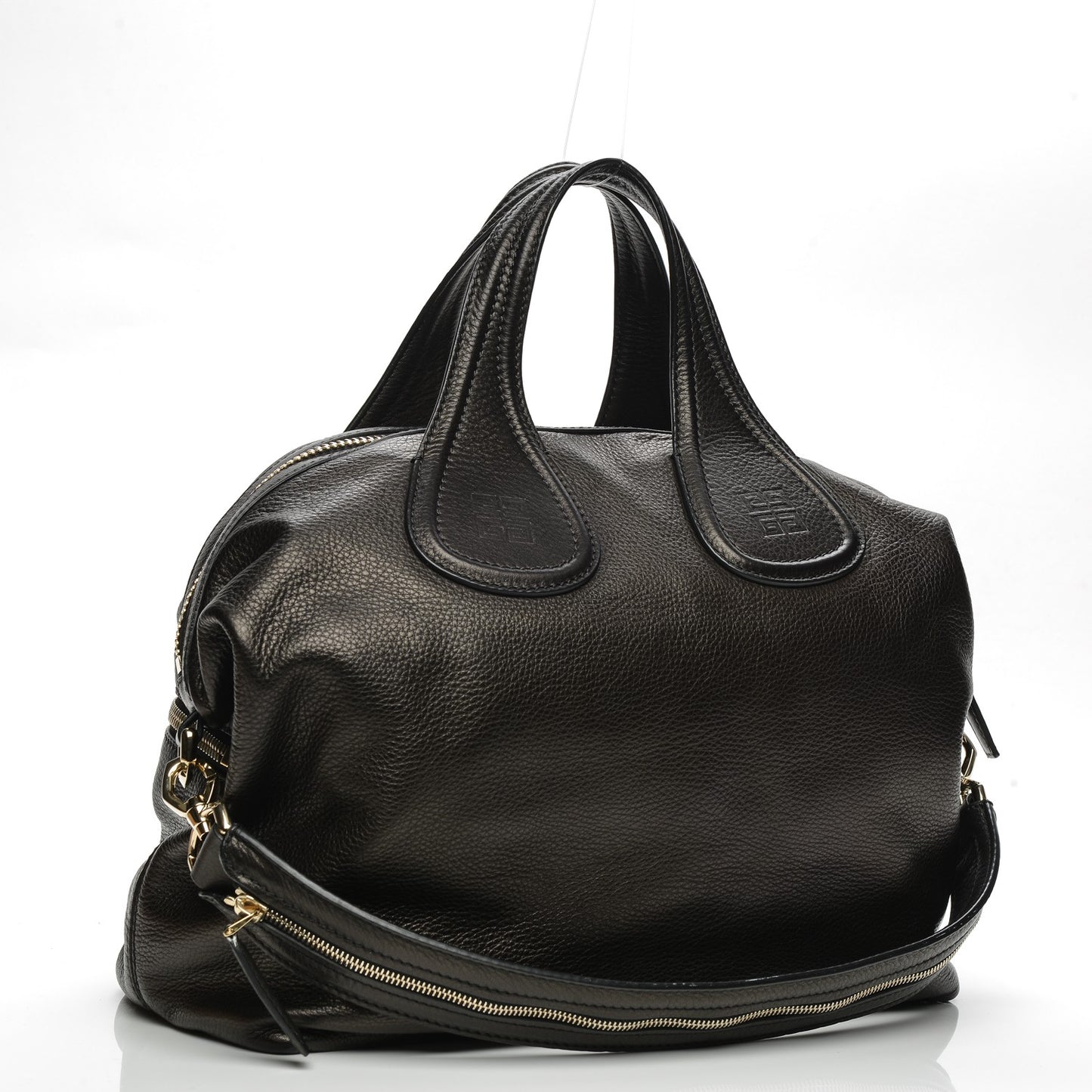 Grained Calfskin Medium Zip Animation Nightingale Black