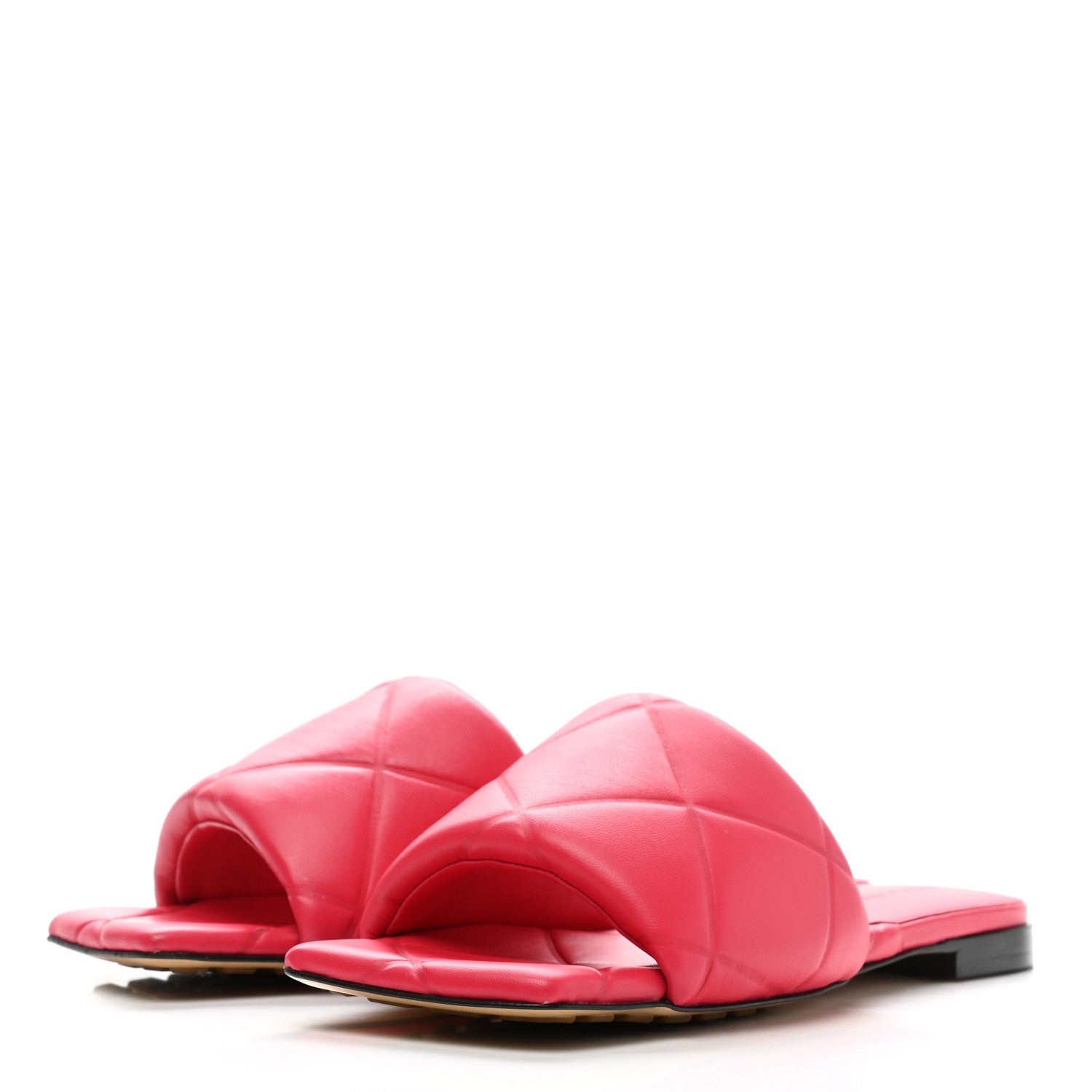Bottega Veneta Nappa Quilted Rubber Lido Flat Sandals 37 Lollipop 3 of 9