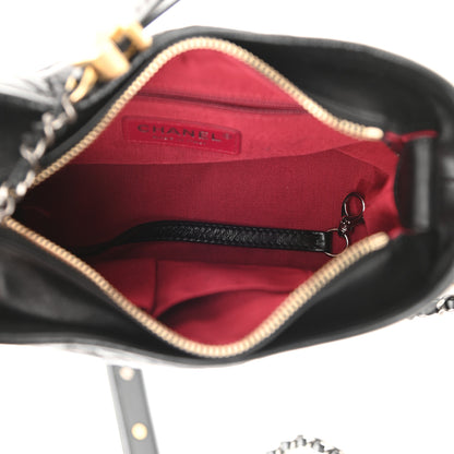 Chanel Aged Calfskin Quilted Small Gabrielle Hobo Black 5 of 11