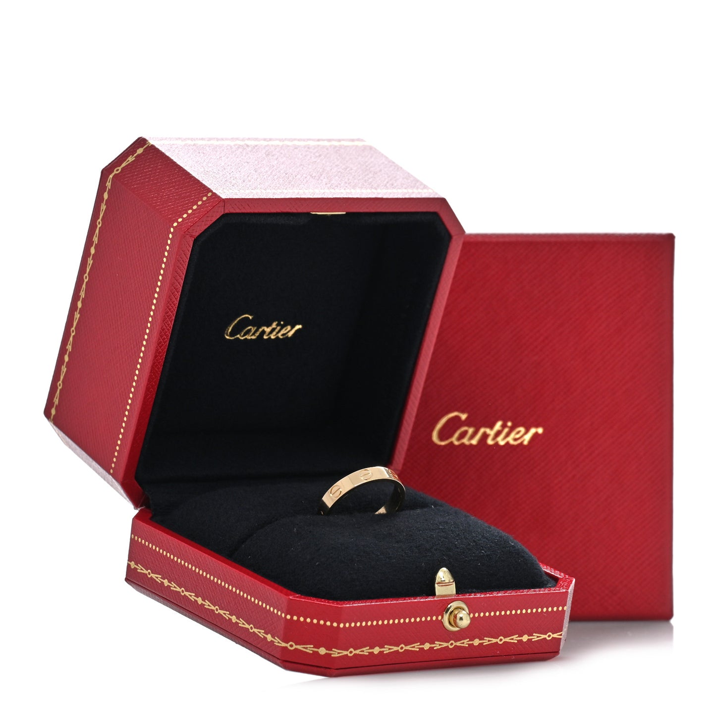 18K Yellow Gold 3.5mm LOVE Wedding Band Ring 53 6.5