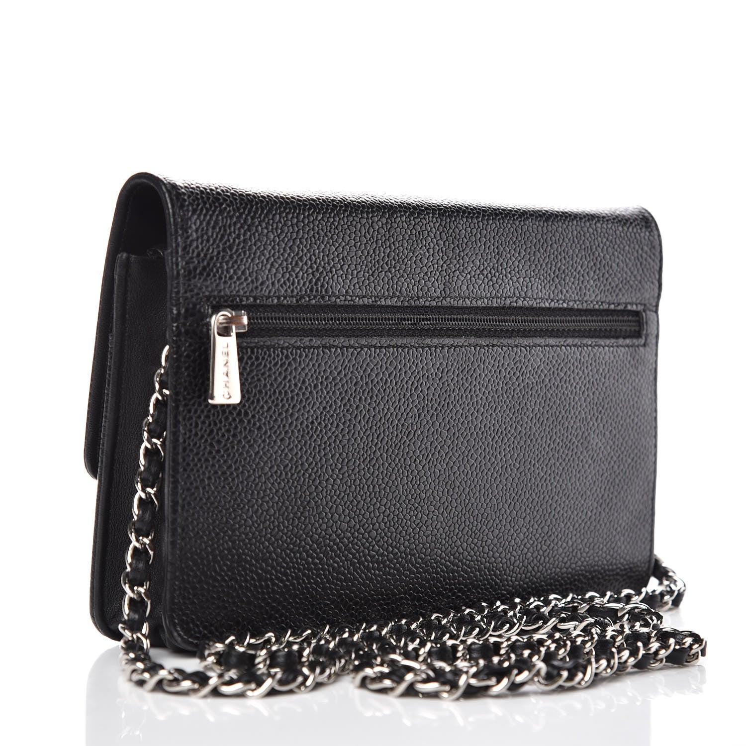 Chanel Caviar Timeless CC Wallet On Chain WOC Black 3 of 15