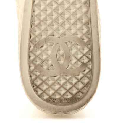 Chanel Calfskin High Top CC Sneakers 40 Ivory Black 7 of 10