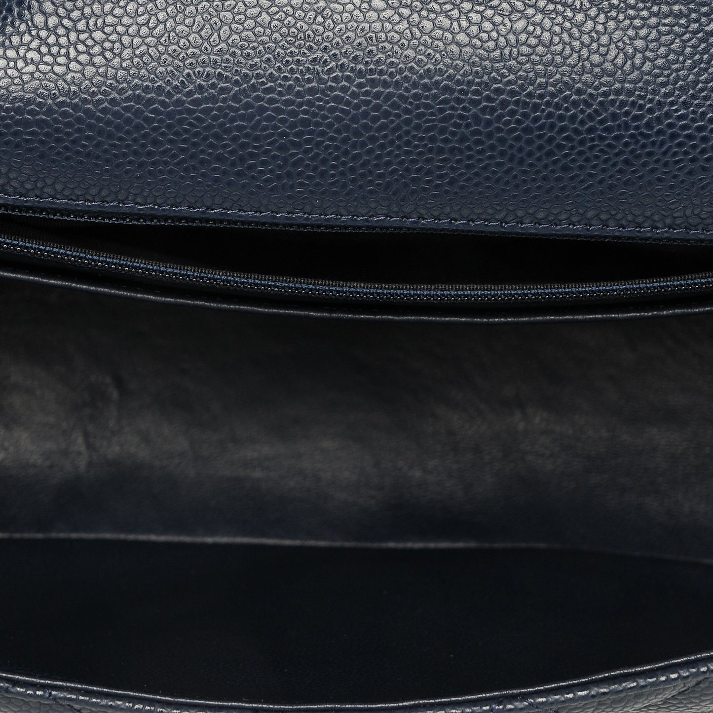 Caviar Jumbo Single Flap Navy Blue