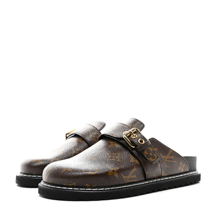 Louis Vuitton Patent Monogram Womens Cosy Flat Comfort Clog Mules 37 Brown 3 of 9