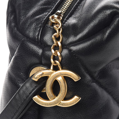 Chanel Lambskin Quilted Small Bowling Bag Black 10 of 10