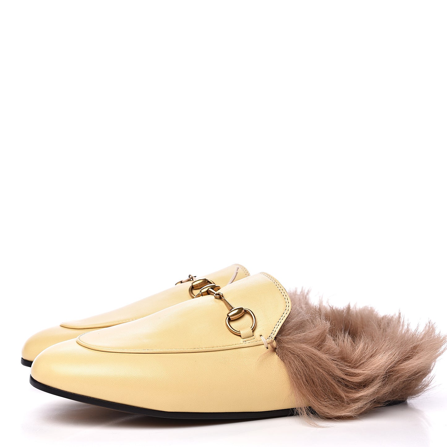 Malaga Kid Fur Womens Princetown Slippers 38 Burro