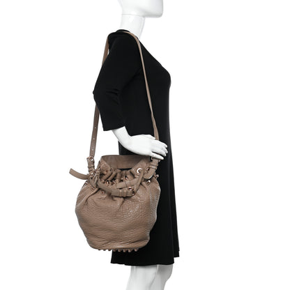 Alexander Wang Pebbled Lambskin Diego Bucket Bag Latte Rose Gold Hardware 2 of 11