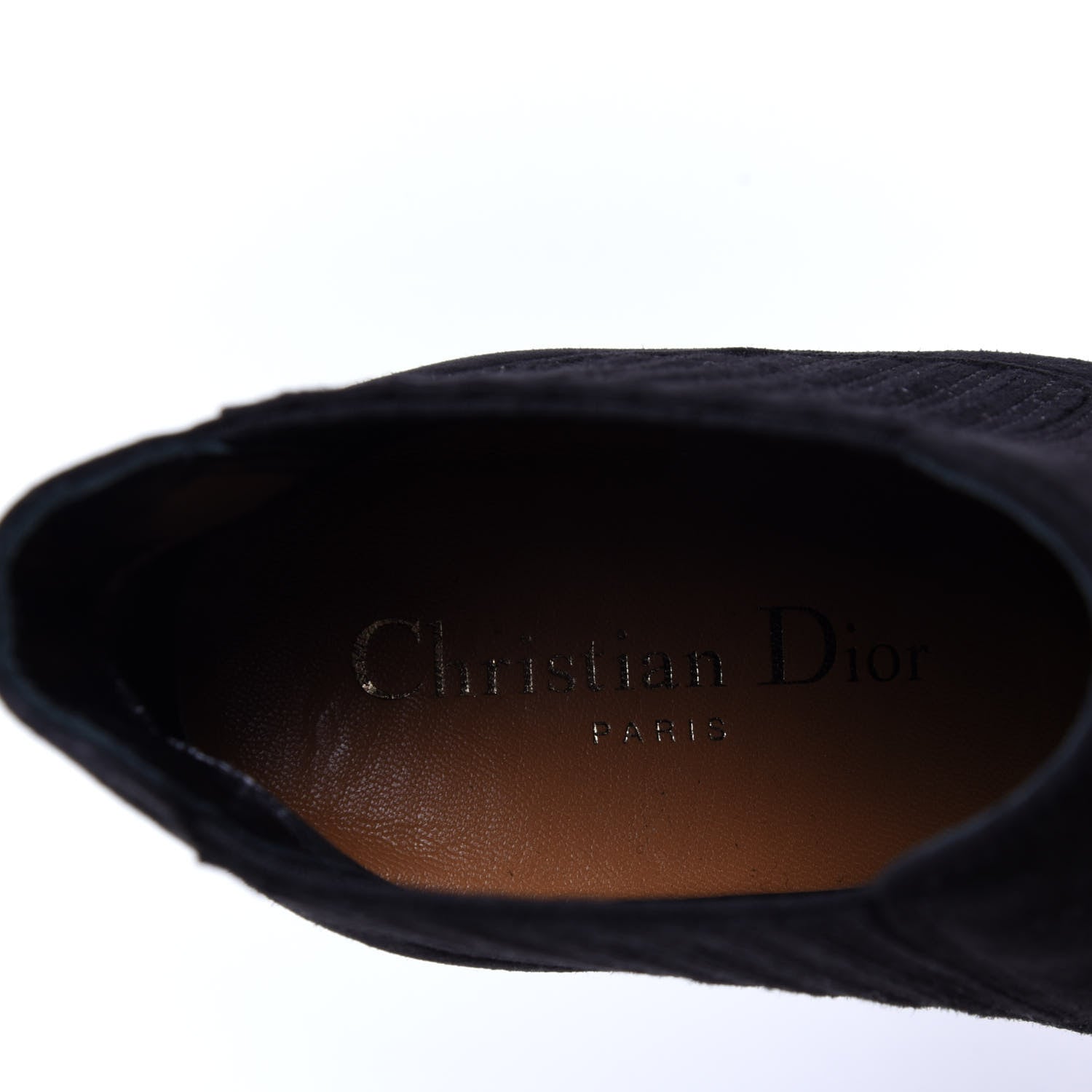 Christian Dior Suede Tortoise Wedge Ankle Boots 35 Black 9 of 10