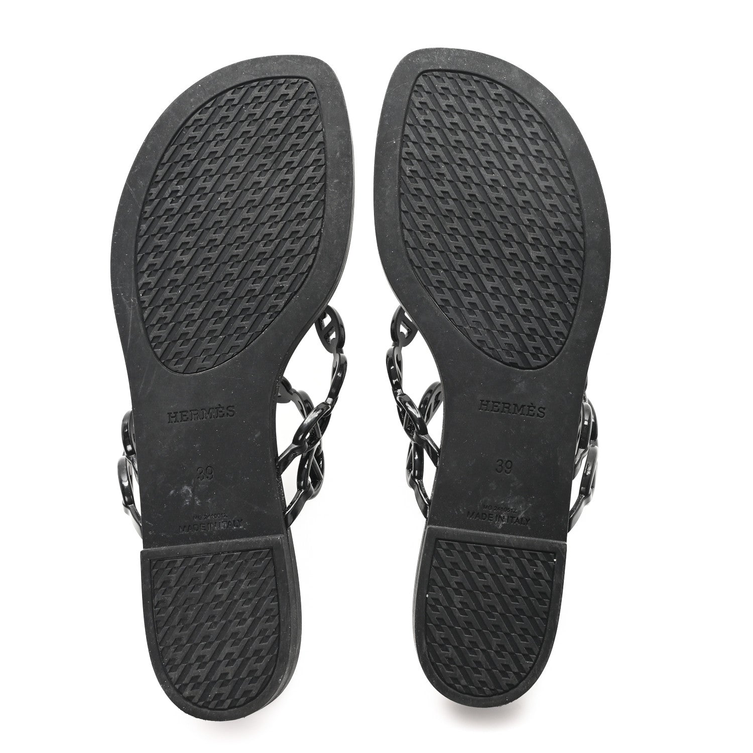 Hermes Rubber Womens Island Sandals 39 Black 6 of 8