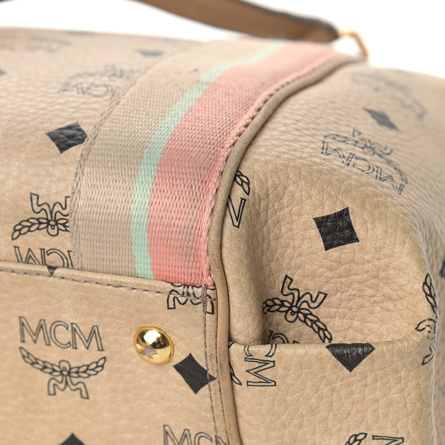MCM Visetos Striped Tote Beige 11 of 20