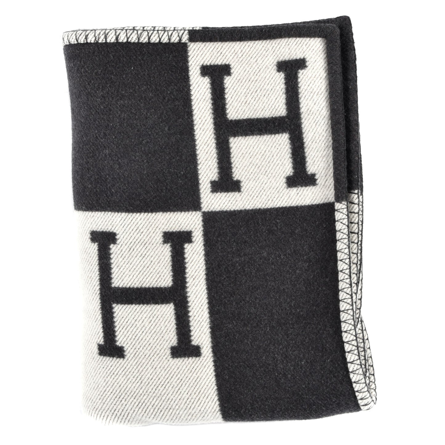 Wool Cashmere Avalon Blanket Ecru Gris Fonce