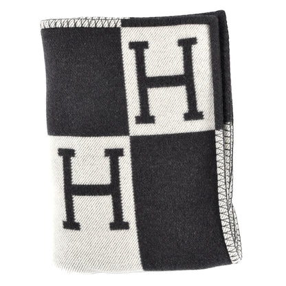 Hermes Wool Cashmere Avalon Blanket Ecru Gris Fonce 1 of 3
