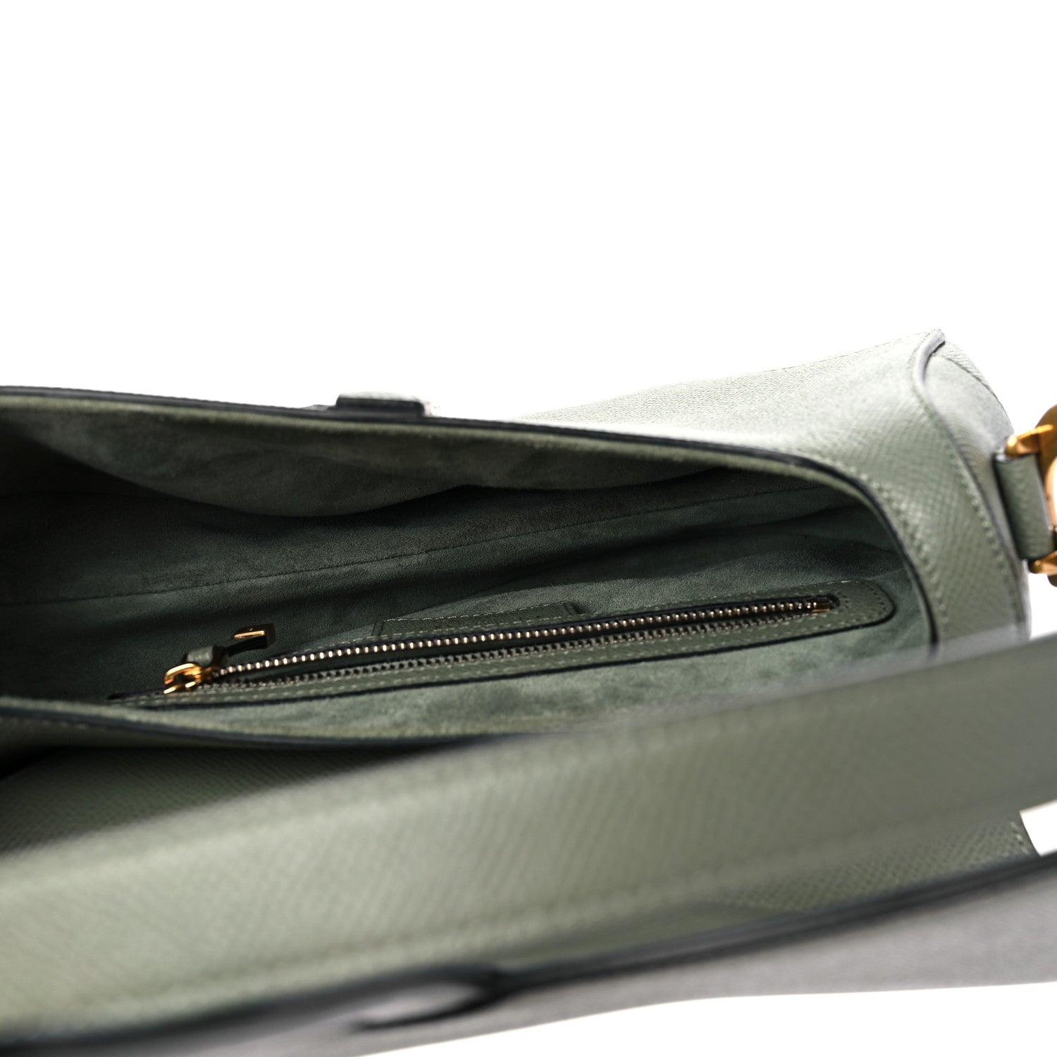Christian Dior Grained Calfskin Saddle Bag Green 4 of 9