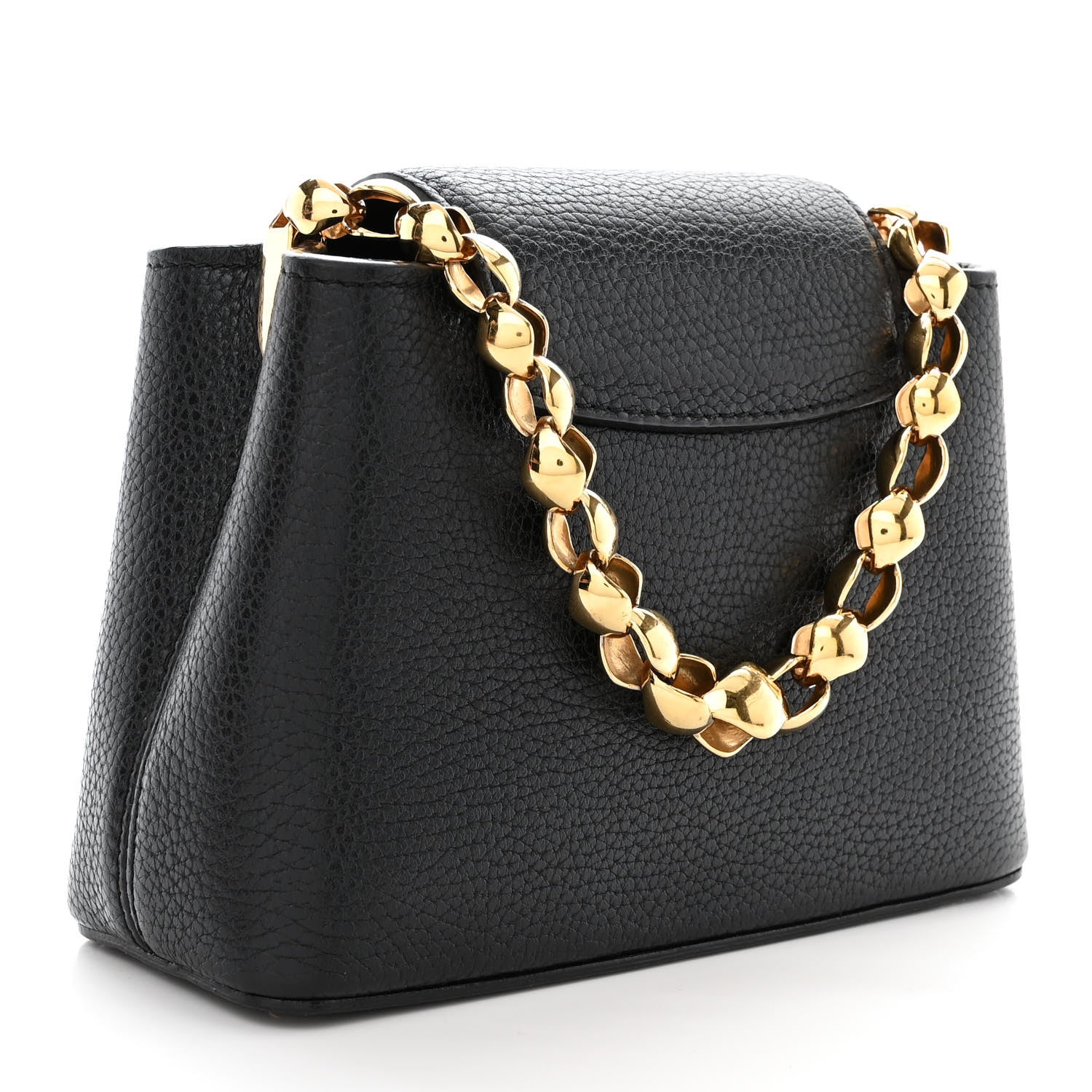 Louis Vuitton Taurillon Mini Chain Capucines Black 3 of 13