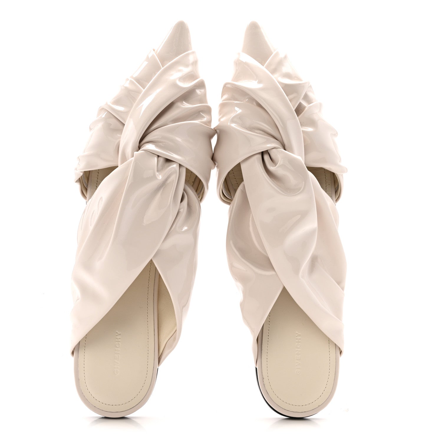 Givenchy Lambskin Show Twist Flat Mule Sandals 40 Ivory 2 of 12