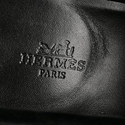 Hermes Velvet Womens Paris Loafers 41 Black 7 of 10