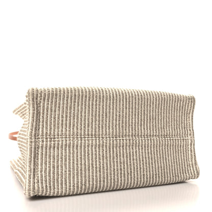 Celine Canvas Calfskin Striped Triomphe Small Cabas Beige 4 of 9