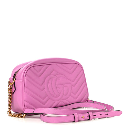 Gucci Calfskin Matelasse Small GG Marmont Chain Shoulder Bag Candy Mousse 3 of 11