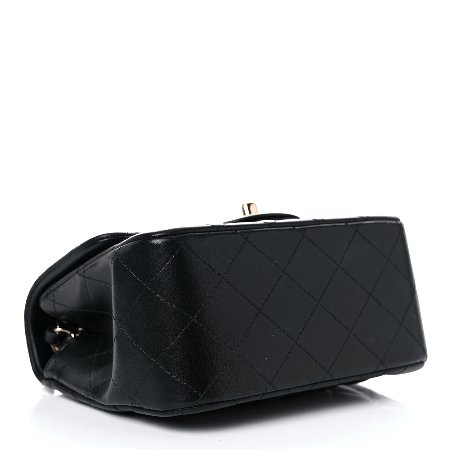 Lambskin Quilted Mini Square Flap Black