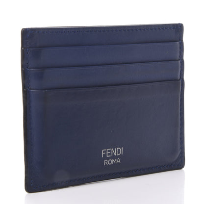 Fendi Vitello Century Monster Eyes Card Holder Blue Carbone 3 of 7