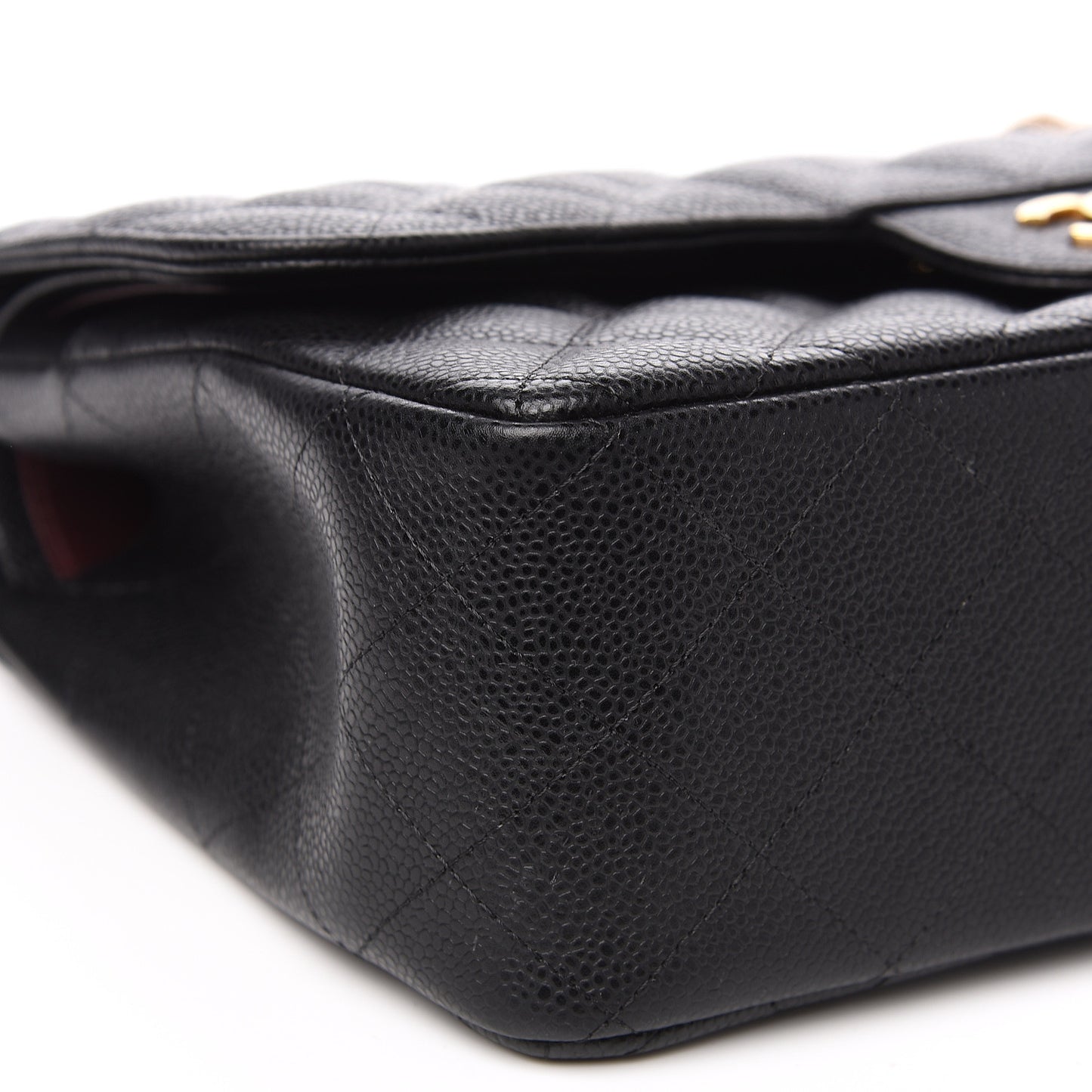 Caviar Quilted Jumbo Double Flap Black