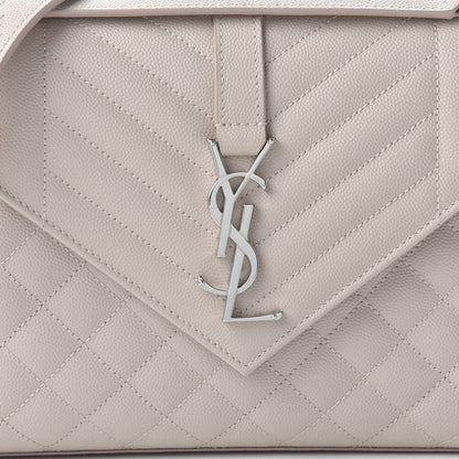 Saint Laurent Grain De Poudre Textured Mixed Matelasse Medium Triquilt Monogram Satchel Marble Pink 9 of 9