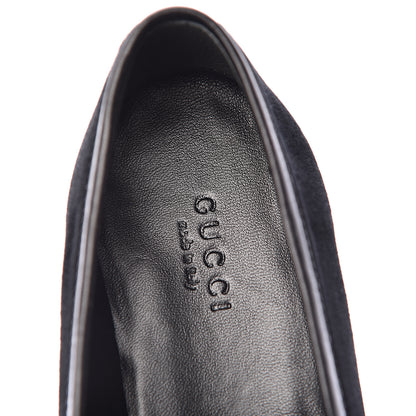 Gucci Velvet Horsebit Womens Jordaan Loafers 36 Black 5 of 9