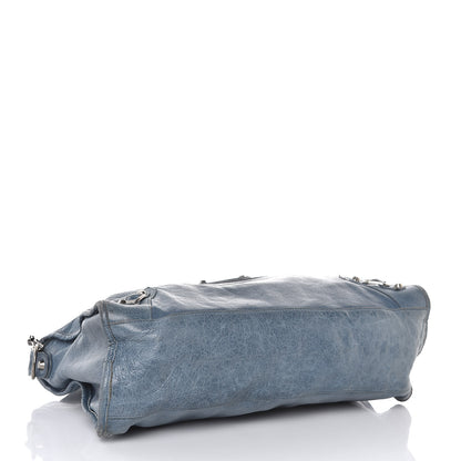 Balenciaga Chevre Classic Silver Hardware City Bleu Jean 5 of 25