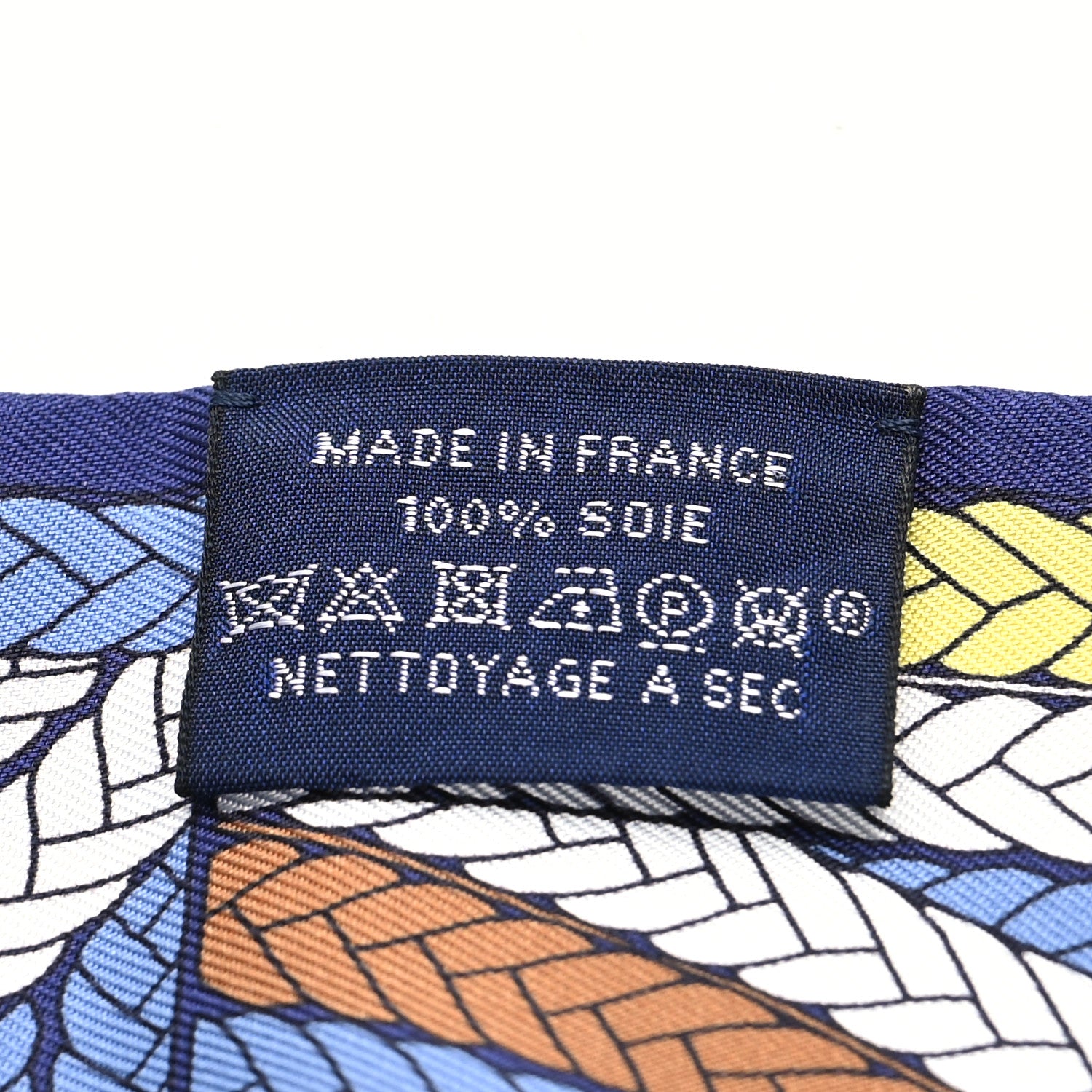 Hermes Silk Tresses H Twilly Bleu Lavande Marin Jaune 4 of 4