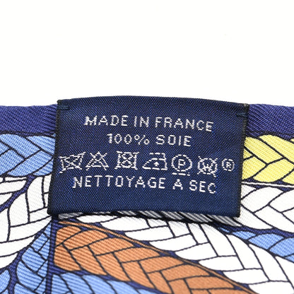Hermes Silk Tresses H Twilly Bleu Lavande Marin Jaune 4 of 4