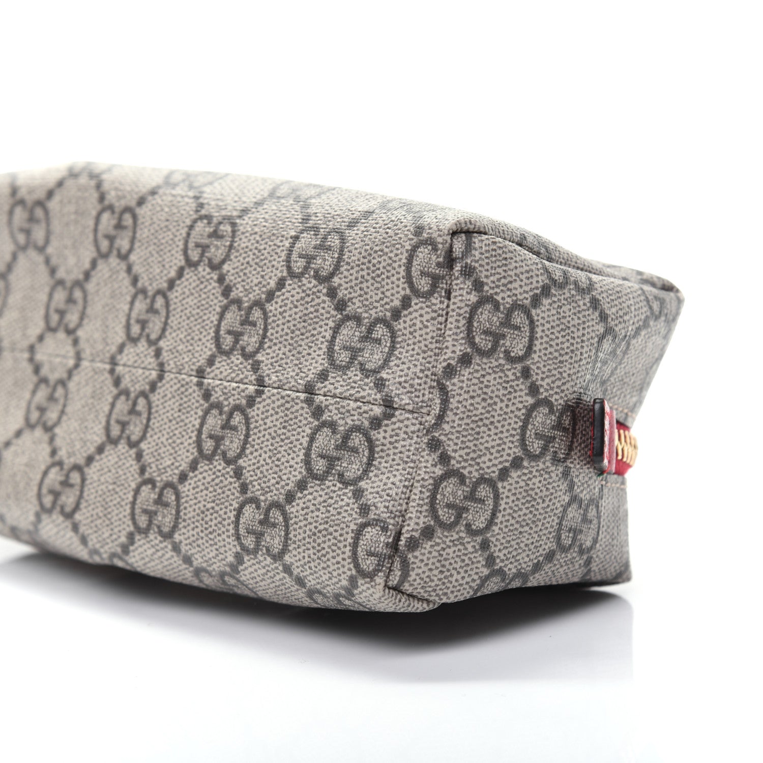 Gucci Soft GG Supreme Monogram Calfskin Small Ophidia Cosmetic Case Beige Ebony Hibiscus Red 7 of 14