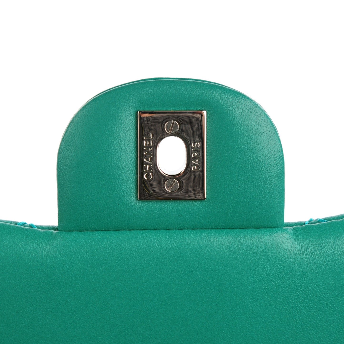 Lambskin Quilted Medium Easy Carry Flap Green