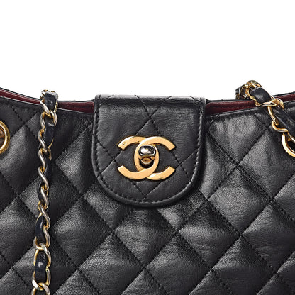 Chanel Lambskin Quilted Shopping Tote Black 11 of 13