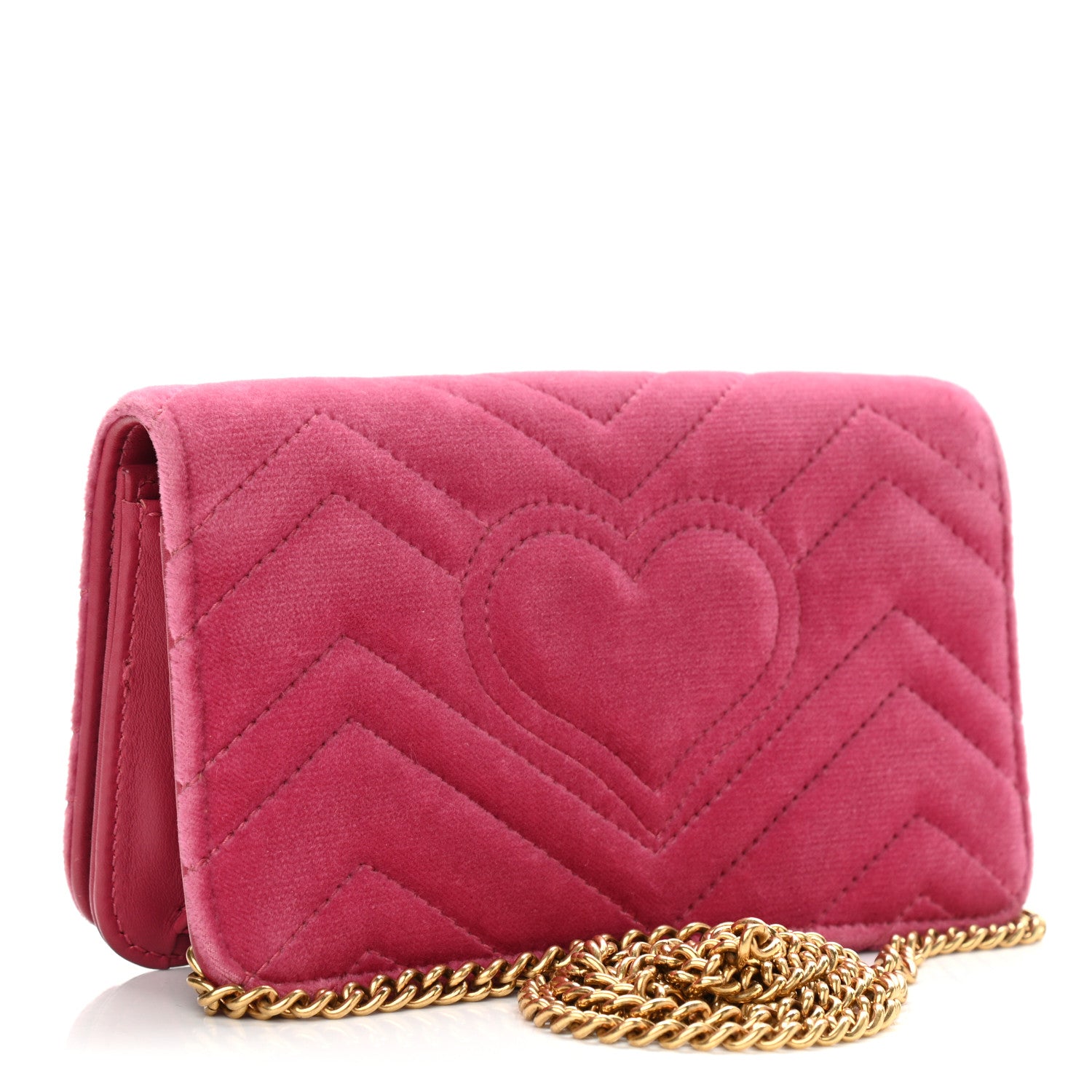 Gucci Velvet Matelasse Love Embroidered GG Marmont Mini Bag Light Raspberry Rose 3 of 11