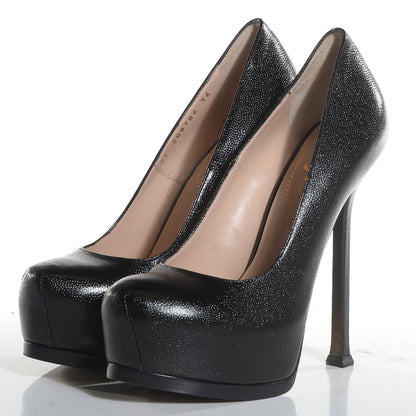 Saint Laurent Vernigolf Tribtoo 105 Platform Pumps 36 Black 3 of 7